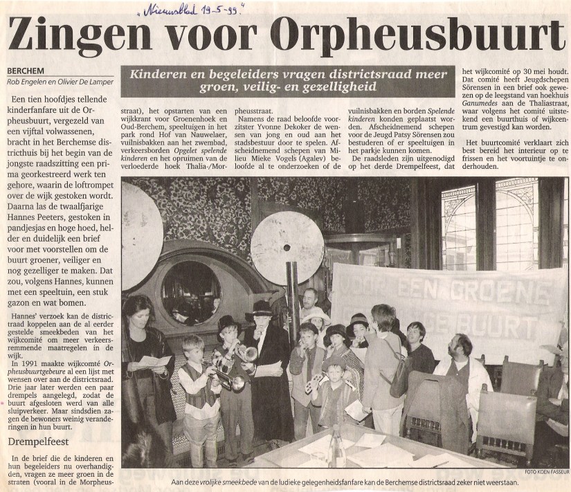 19 mei 1999 Voor een groene, gezellige buurt.